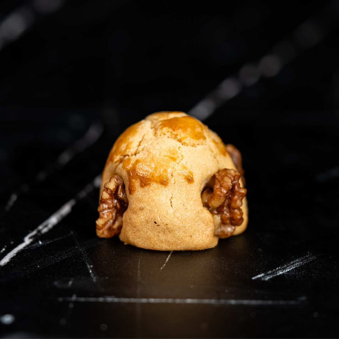 Walnut Moontart with Salted Egg Yolk Mochi