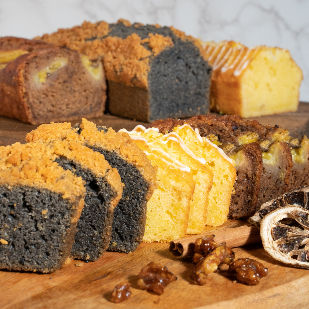 JAPANESE BLACK SESAME LOAF WITH KINAKO CRUMBLE
