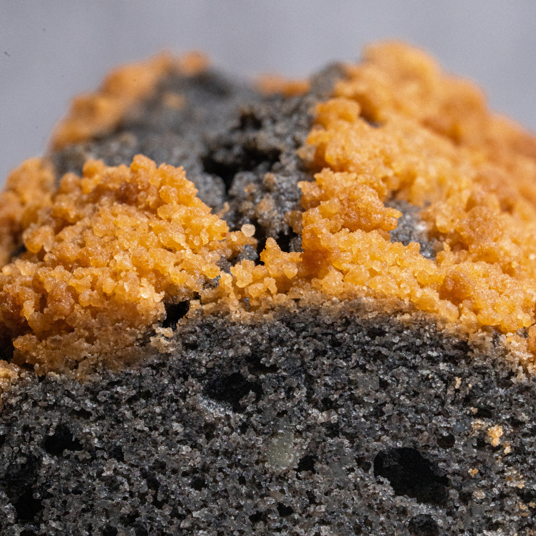 JAPANESE BLACK SESAME LOAF WITH KINAKO CRUMBLE